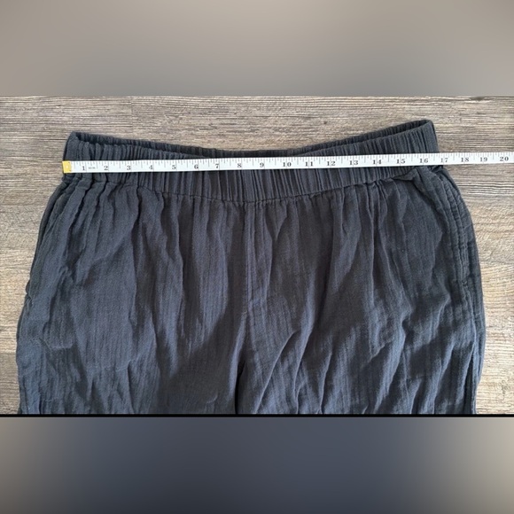 Pact Organic Size XL Washed Charcoal Coastal Cotton Gauze Crop Wide Leg Pant - Picture 5 of 8